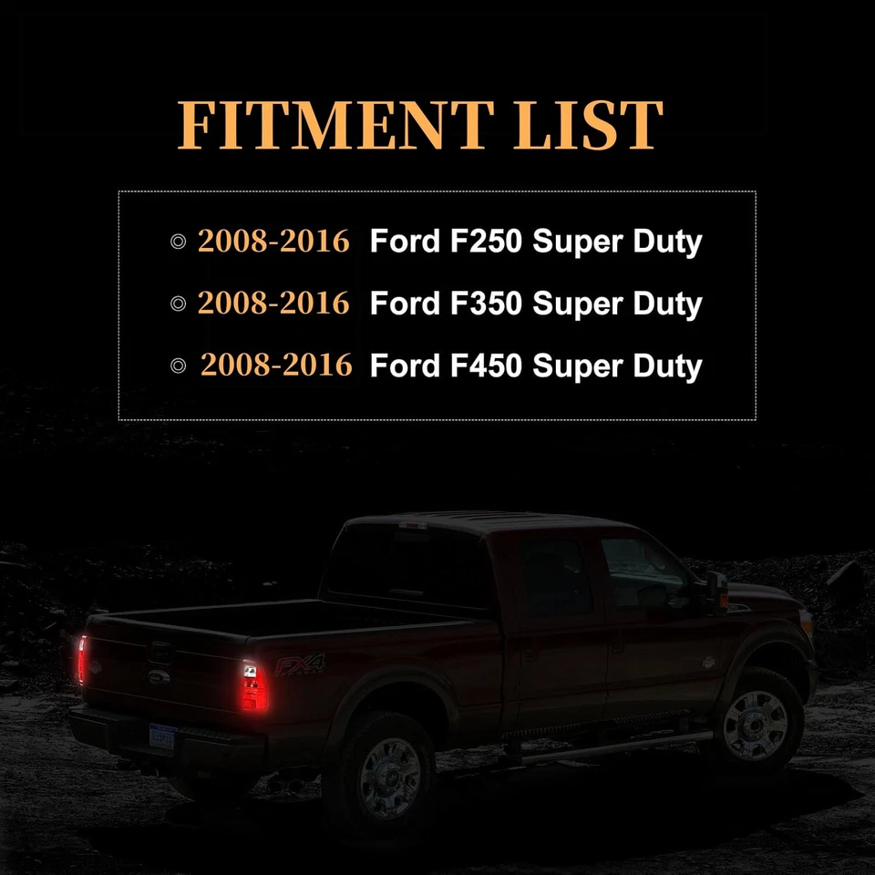 TailLights For Ford F-250 Super Duty F-350 Super Duty F-450 Super Duty 2008-2016 Foto 2 de 4