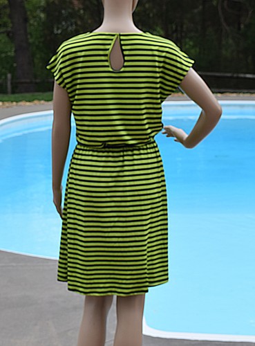 Ellen Tracy Womens Size S Green Navy Striped Sheath Dress Knee Length NWT - Picture 2 of 4