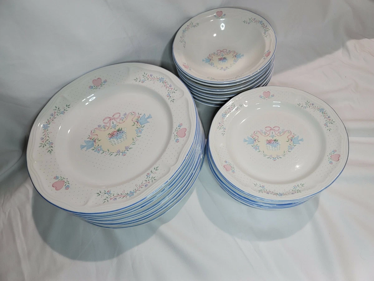 Rare Vintage 24 Piece tienshan Stoneware Country Bouquet Set