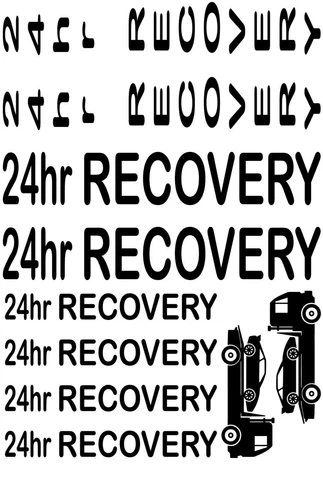 24hr Recovery Truck/Lorry 10 Piece Vinyl Decal Set