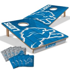 YouTheFan NFL 2 x 3 Wood Cornhole Game with Logo Bags Detroit Lions 2' x 3'