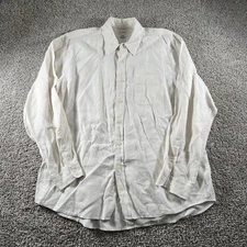 J Crew Linen Shirt Mens Large Beige Plaid Button Down Preppy Soft Classiccore