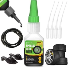 Black Rubber Glue, 20g Heavy Duty Rubber Adhesive for Tire, Tube, Shoes, Plastic
