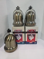 Track Lighting Fixture Lot Of 3 Antique Brass Bell 219AB Encon Trac Tec 1988 