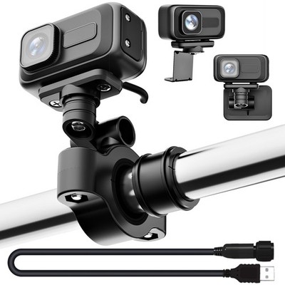 Bicycle Recorder 2K HD Motorcycle Dash Cam APP 64GB Card 3 Brackets Waterproof