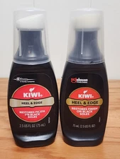 Kiwi Heel & Edge Shoe Cleaner 2.5oz Black Soles Restore Finish Lot of 2