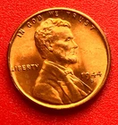 1944-S Lincoln Wheat Cent Penny GEM RED BU From an Original Bank Roll