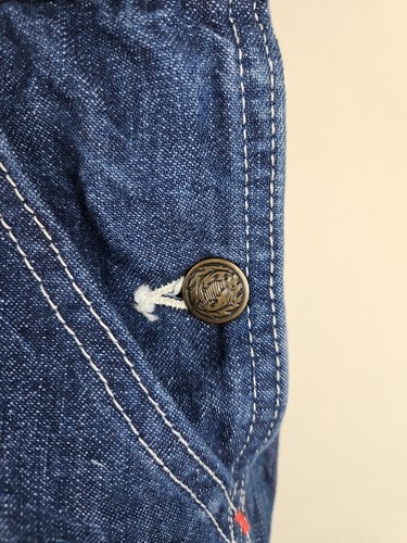 Mono con tirantes de mezclilla WearGuard vintage para hombre talla 32x30 azul oscuro carpintero EE. UU. - Imagen 12 de 12