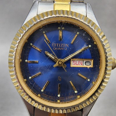 Citizen CQ Watch Women 25mm Blue Dial Two Tone Daydate 6000  display picture 3
