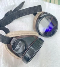 VTG Willson Cup Safety Goggles Steampunk Industrial Welding Half Cobalt Blue