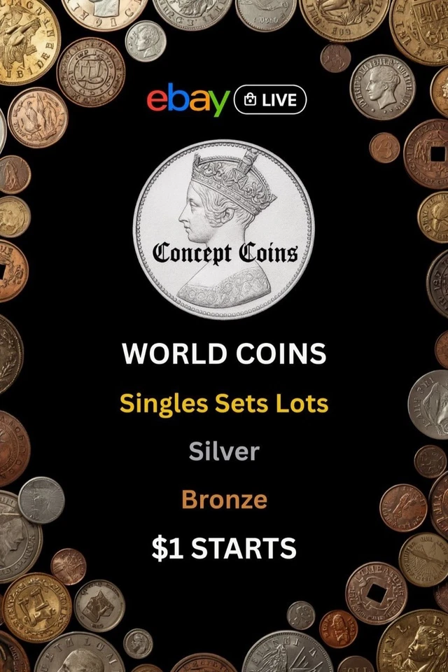 WORLD COIN AUCTION: All $1 Starts; SINGLES SETS LOTS and More!!!!