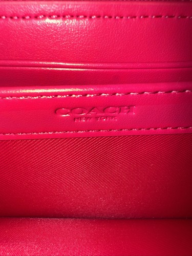 Neu AKKORDEON REISSVERSCHLUSS GELDBÖRSE AUS GERAFFTEM LEDER COACH 52351 Pink Ruby - Bild 8 von 16
