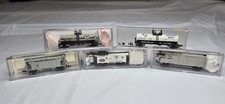 Micro Atlas Train Cars (5 Total) 2 Tankers, 1 Box Car, 1 Caboose & 1 Hopper