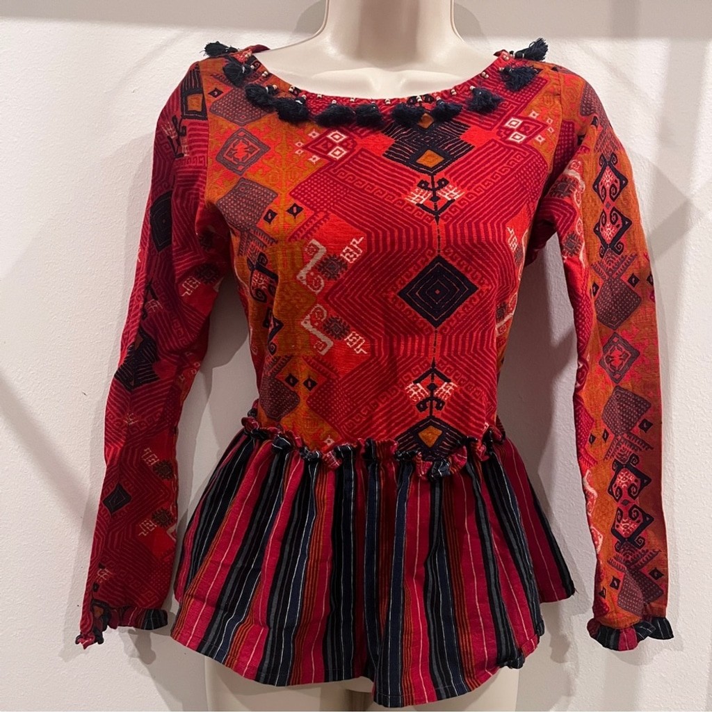 Generation Basic Bohemian Indie Red and Orange Pa… - image 1