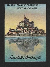 Poster Briefmarke Schweizer Lindt Sprüngli Nr. 455: LE MONT SAINT-MICHEL (1927)