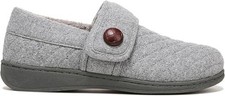 Vionic Women's Jackie Quilted Flannel Slipper - Orthotic Support -Gray- 5M