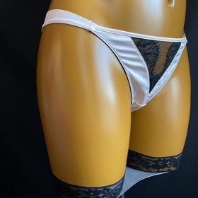 Ann Summers ADALICIA Suspender Basque, Nude/Black Sheer Mesh & Lace, UK XL F-H