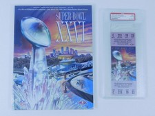 1992 Super Bowl XXVI Full Ticket PSA 8 Redskins vs. Bills Plus Program Brochure