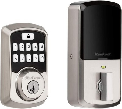 Kwikset Aura Bluetooth Programmable Keypad Door Lock Deadbolt SmartKey SatinNick