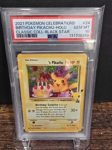 PSA 10 2021 POKEMON CELEBRATIONS CLASSIC COLLECTION BIRTHDAY PIKACHU-HOLO 24