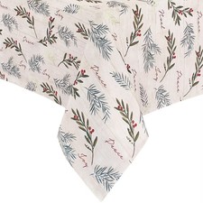 Holiday Tree Trimmings Tablecloth - 60" x 120" - Red/Green - Elrene