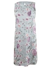Jessica Howard Women's Floral-Embroidered Shift Dress (8, Grey Multi)