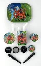 9 PC OCTOPUS SMOKING GIFT SET - JUICE BOX WATER RIG BONG, GRINDER, ASH TRAY