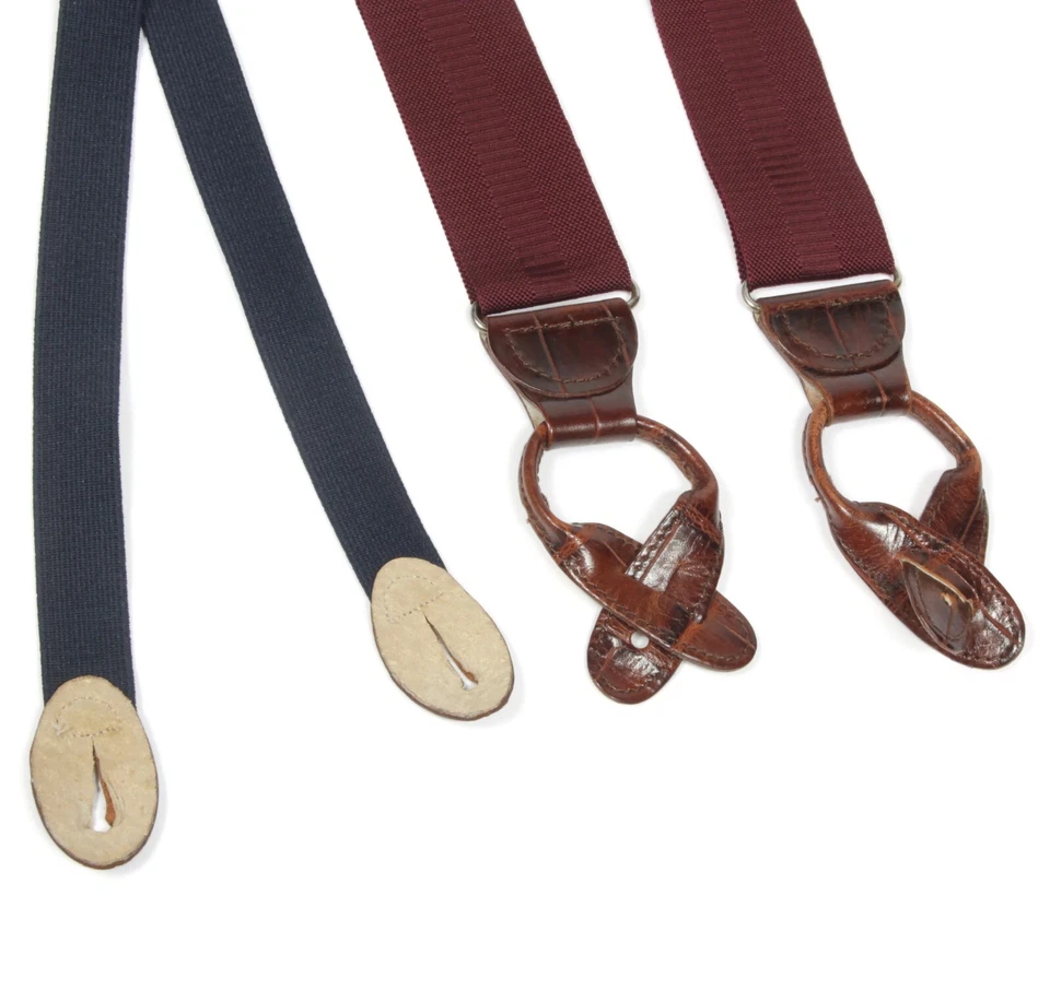 Pantalones tirantes Martin Dingman rojo borgoña para hombre latón Foto 2 de 4