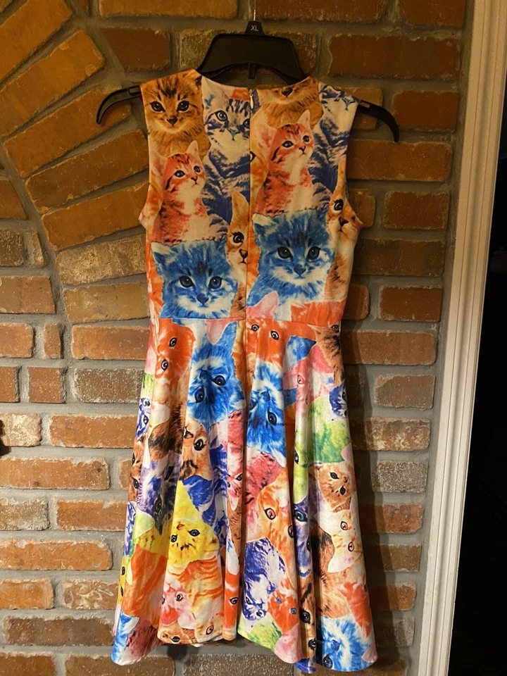 Kate Kasin Kids Girls Dress Rainbow Cats Summer Bright Pride Size 10/12 - Image 2 of 4