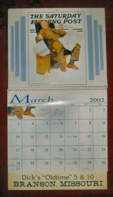 THE SATURDAY EVENING POST CALENDAR 2002 - DICK'S OLDTIME 5&10