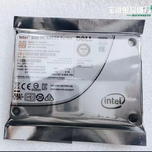 24x 960GB SSD Intel DC S3520 6Gb/s 2.5" DELL SATA SSD SSDSC2BB960G7R DP/N:OVXG5N - 第 3/3 張圖片