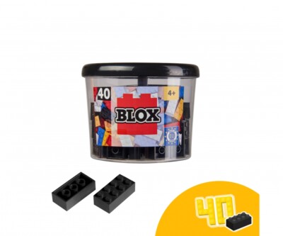 Simba Toys Blox Bausteine 40 schwarze 8er Steine in Dose Nr. 104118895