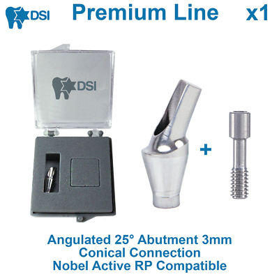Dental Implant Angulated 25° Anatomic Abutment Conical Nobel Active RP 3.0 mm