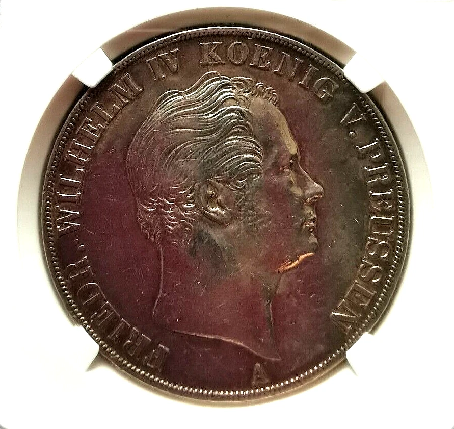1846A German States PRUSSIA 2 Thaler Silver Friedrich Wilhelm III NGC AU-Details - Image 3 of 4