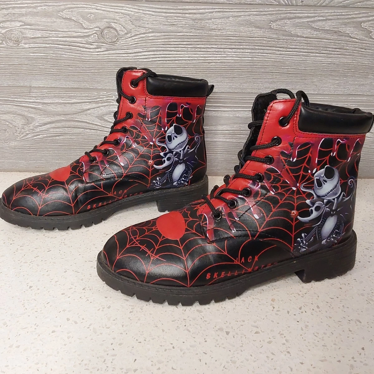 Red and hotsell black combat boots