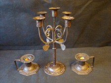 Arts & Crafts Goberg Hugo Berger ? Metal Candlesticks & Candelabra