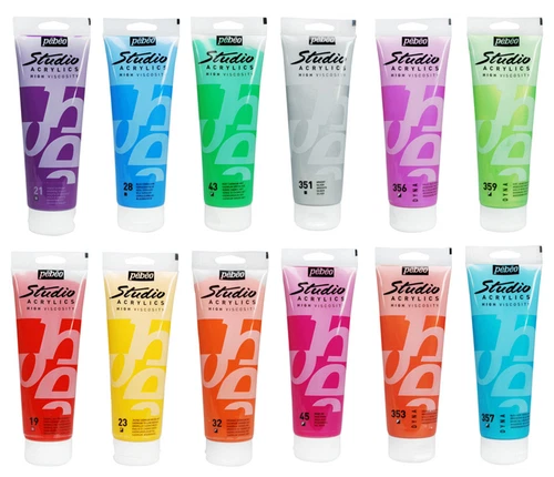 Pebeo Studio Acrylic Paint 100ml, High Viscosity, 67 Colours in Range