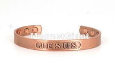 Jesus - Solid Copper High Power Magnetic Bangle Bracelet Cuff