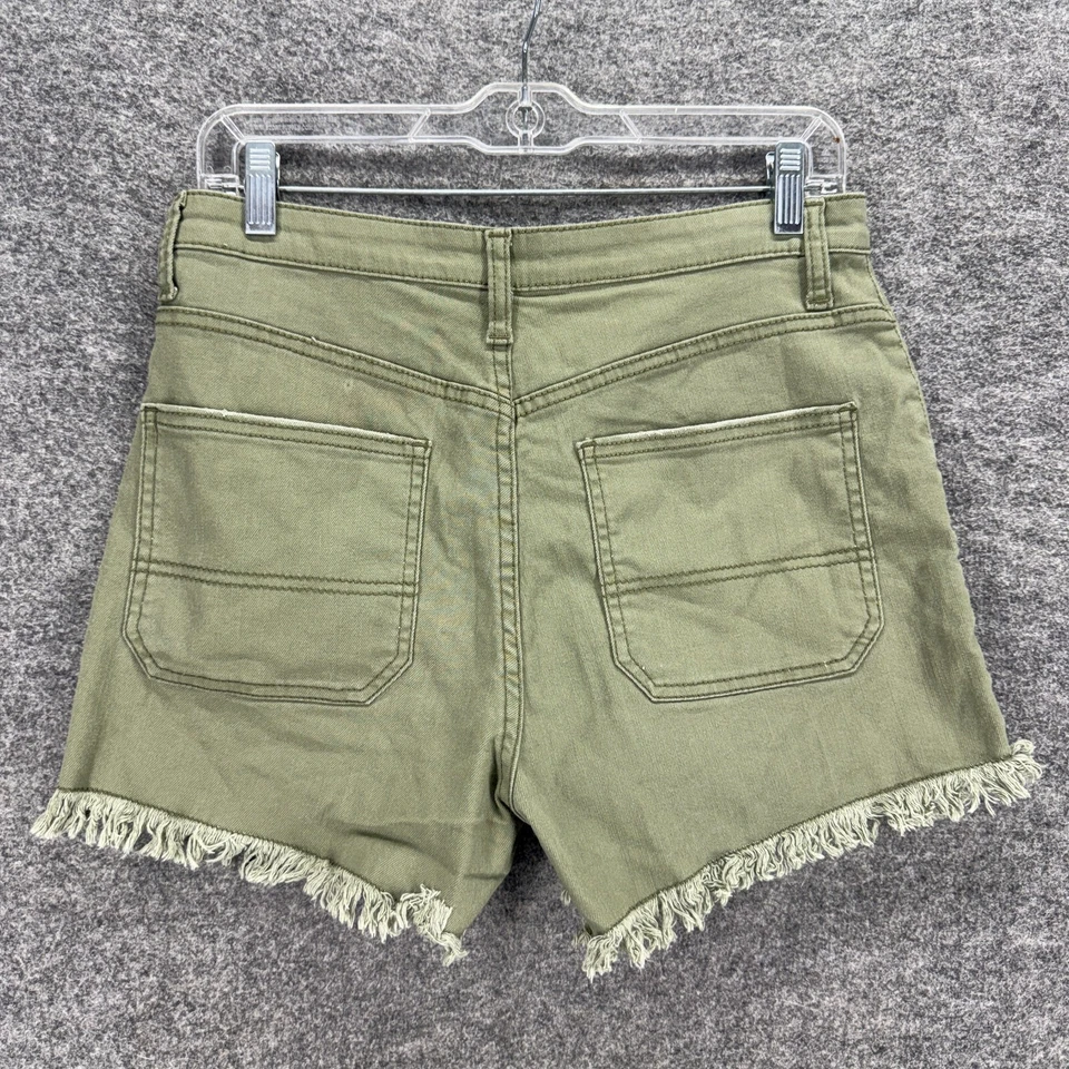 Pantalones Cortos NoBo Mujer 11 Verde Denim Medio Lavado Corte Tiro Alto Desgastados Foto 2 de 4