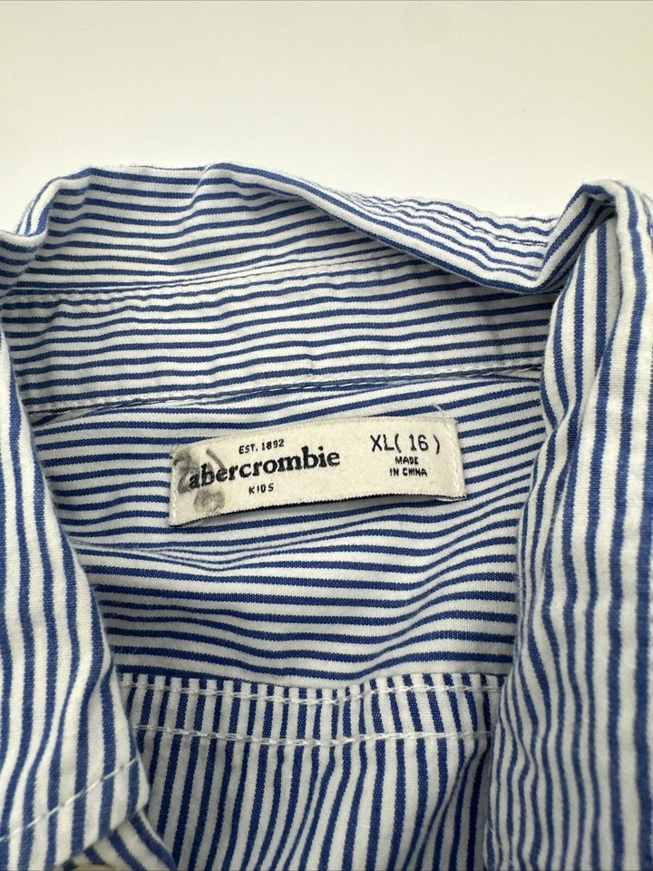 Camisa Abercrombie Niños Manga Larga Con Botones Juvenil Niña X-Grande Rayas. #13289 Foto 3 de 4