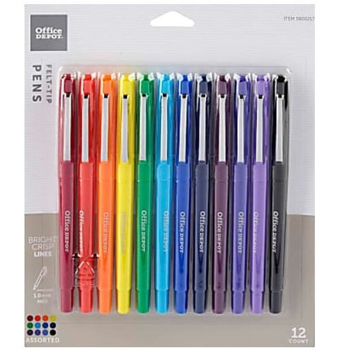 Felt-Tip Porous Pens Medium Point 1.0 mm MultiColor 24 Pens - 第 1/2 張圖片