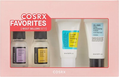 COSRX Favorites Best Sellers Set - Mini Sized Low pH Good Morning Gel Cleanser,