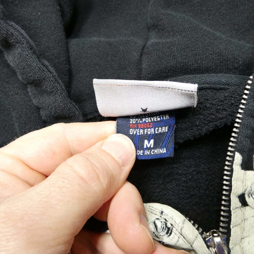 Moletom com capuz Fender Guitars feminino médio preto lã zíper completo - Imagem 4 de 4