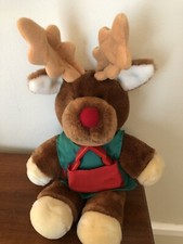 Vintage Dakin Christmas Reindeer Plush Stuffed Animal Cookie Cutter Apron 1988