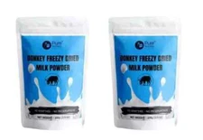 (PACK OF 2) 100% NATURAL HERBS DONKEY MILK POWDER FREEZE DRIED (3.5 OZ)  100 GM