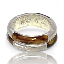 Sterling Silver Brown Stone Band Size 6 KS1020480 