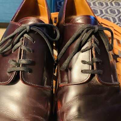 Polo Ralph Lauren Burgundy Leather Oxford Shoes~10.5~ made  display picture 1