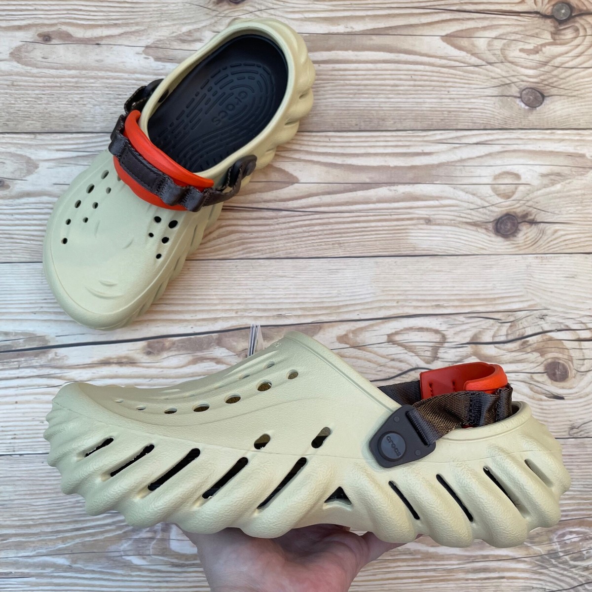 CROCS Kids Echo Clog - Light Tan Crocs Echo Clog Latte Tan/Brown/Select-a-Size | eBay main image 4