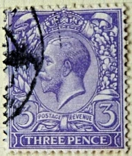 06 B ] GB - KING GEORGE V - 1917 - 3d VIOLET - SG 375 - FINE USED