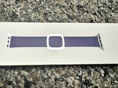 Genuine Apple Leather Modern Buckle Watch Band Wisteria Blue 41MM 